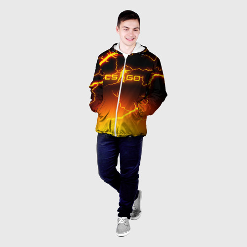 Мужская куртка 3D CS GO fire storm КС Го огненный шторм, цвет 3D печать - фото 3