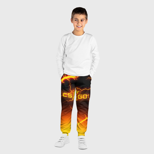 Детские брюки 3D CS GO fire storm КС Го огненный шторм, цвет 3D печать - фото 4