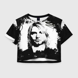 Женская футболка Crop-top 3D Kurt Cobain