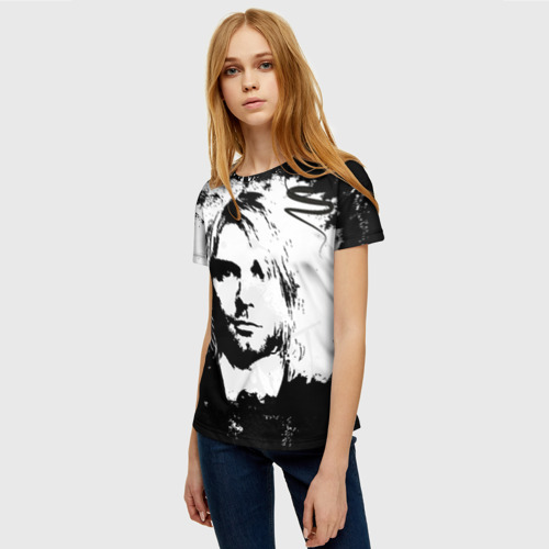 Женская футболка 3D Kurt Cobain, цвет 3D печать - фото 3