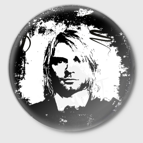 Значок Kurt Cobain, цвет белый