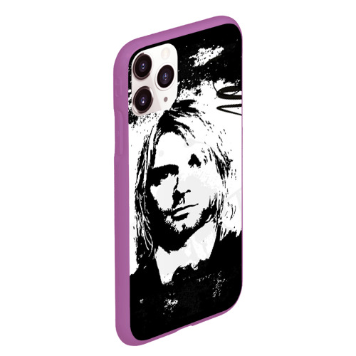 Чехол для iPhone 11 Pro Max матовый Kurt Cobain, цвет фиолетовый - фото 3