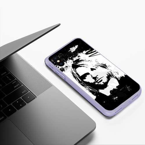 Чехол для iPhone XS Max матовый Kurt Cobain, цвет светло-сиреневый - фото 5