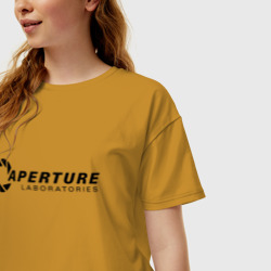 Женская футболка хлопок Oversize Aperture laboratorie + спина - фото 2