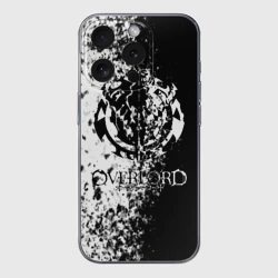 Чехол для iPhone 15 Pro силиконовый с защитой камеры Оверлорд - чб спрей