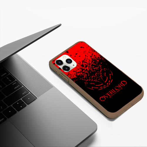 Чехол для iPhone 11 Pro Max матовый Красный спрей оверлорд, цвет коричневый - фото 5