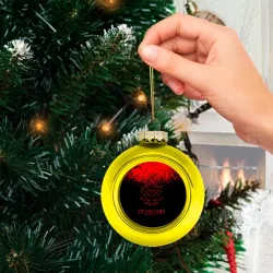 Ёлочный шар стеклянный/пластиковый Красный спрей оверлорд - фото 2