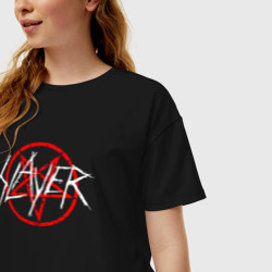 Женская футболка хлопок Oversize Slayer - фото 2