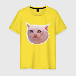 Мужская футболка хлопок Плачущий кот