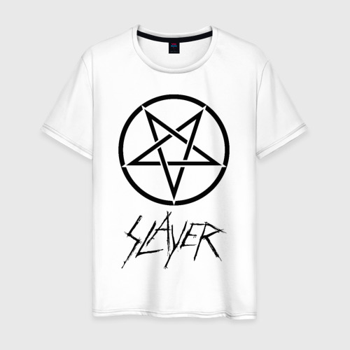 Мужская футболка хлопок SLAYER, цвет белый