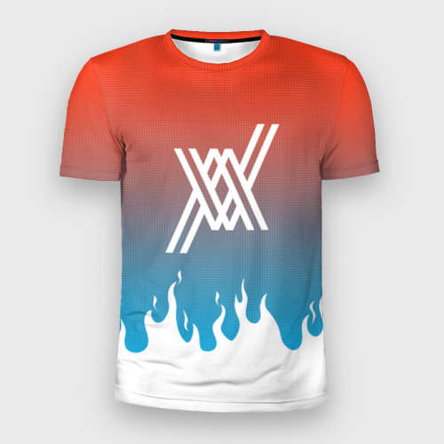 Мужская футболка 3D Slim Two XX flame, цвет 3D печать