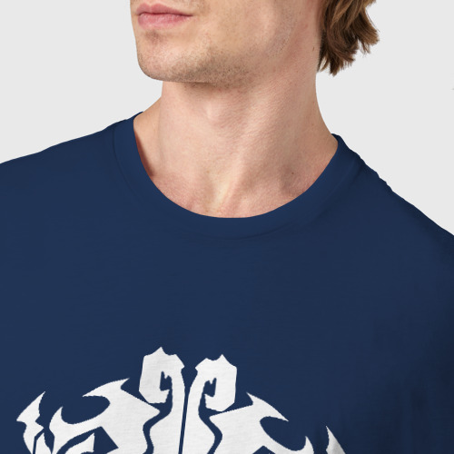 Мужская футболка хлопок Объемное лого оверлорд, цвет темно-синий - фото 6
