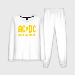 Женская пижама с лонгсливом хлопок AC/DC back IN black