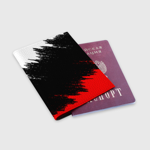Обложка для паспорта матовая кожа Брызги красок, цвет черный - фото 3