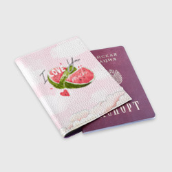Обложка для паспорта матовая кожа I love you very much - фото 2
