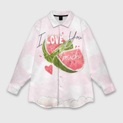 Мужская рубашка oversize 3D I love you very much