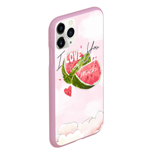 Чехол для iPhone 11 Pro Max матовый I love you very much, цвет розовый - фото 3