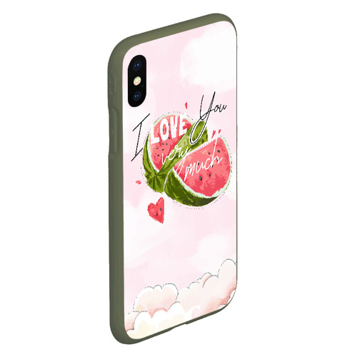 Чехол для iPhone XS Max матовый I love you very much, цвет темно-зеленый - фото 3