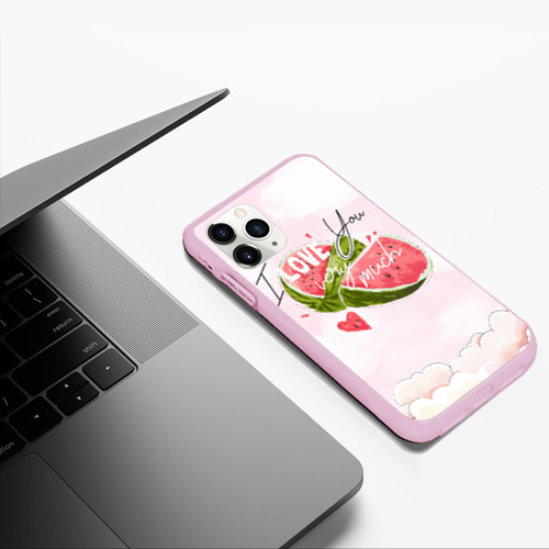 Чехол для iPhone 11 Pro Max матовый I love you very much, цвет розовый - фото 5