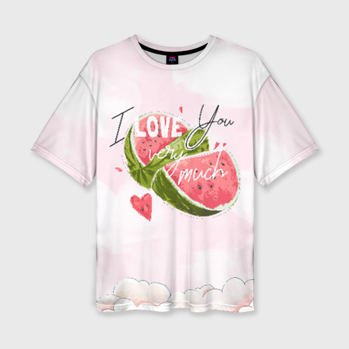I love you very much – Женская футболка oversize 3D с принтом купить
