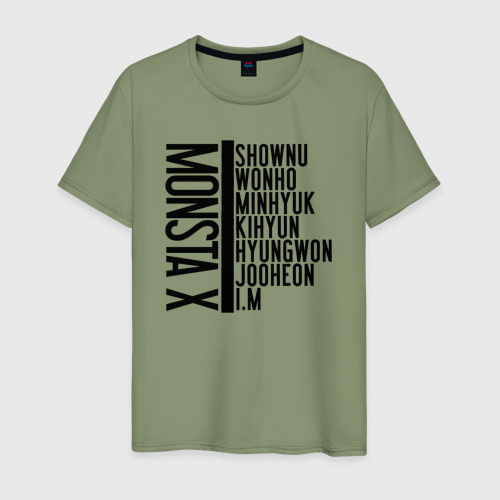 Мужская футболка хлопок Monsta X, цвет авокадо