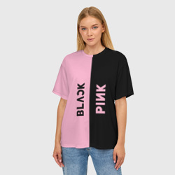 Женская футболка oversize 3D Blackpink - фото 2