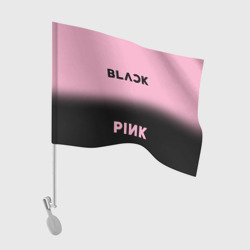 Флаг для автомобиля Blackpink - розово-черный