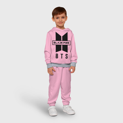 Детский костюм с толстовкой 3D BTS and Blackpink, цвет меланж - фото 3