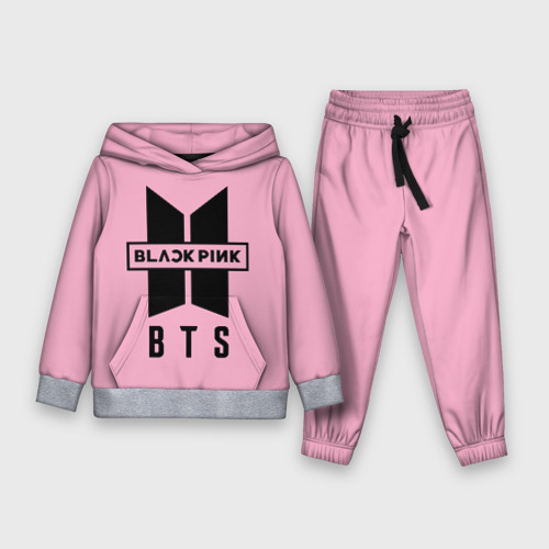 Детский костюм с толстовкой 3D BTS and Blackpink, цвет меланж