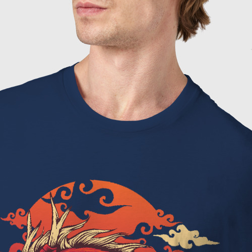 Мужская футболка хлопок Дракон, цвет темно-синий - фото 6