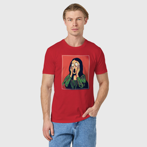 Мужская футболка хлопок Мона Лиза, цвет красный - фото 3