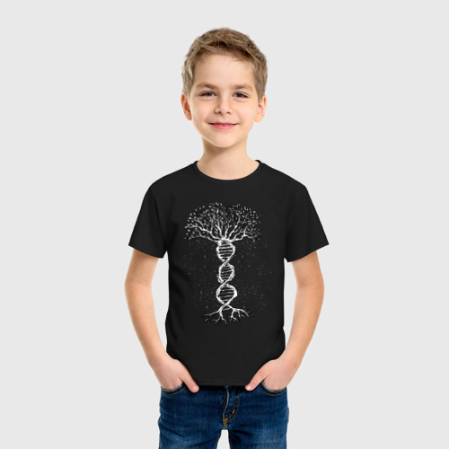 Детская футболка хлопок Днк Дерево, цвет черный - фото 3
