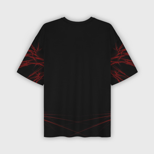 Мужская футболка oversize 3D Красный оверлорд молнии, цвет 3D печать - фото 2