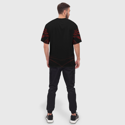Мужская футболка oversize 3D Красный оверлорд молнии, цвет 3D печать - фото 4