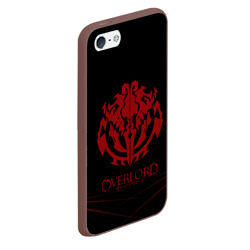 Чехол для iPhone 5/5S матовый Красный оверлорд молнии - фото 2