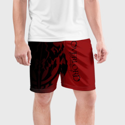 Мужские шорты спортивные Черный логотип оверлорд на красном фоне - фото 2
