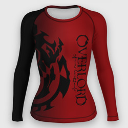 Женский рашгард 3D Черный логотип оверлорд на красном фоне