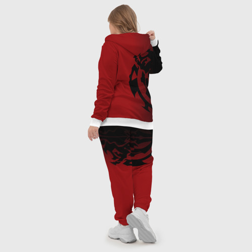Женский костюм 3D Черный логотип оверлорд на красном фоне, цвет белый - фото 6