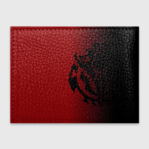 Обложка для студенческого билета Черный логотип оверлорд на красном фоне, цвет бирюзовый - фото 2