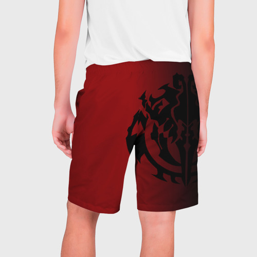 Мужские шорты 3D Черный логотип оверлорд на красном фоне, цвет 3D печать - фото 2