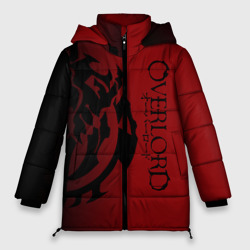 Женская зимняя куртка Oversize Черный логотип оверлорд на красном фоне
