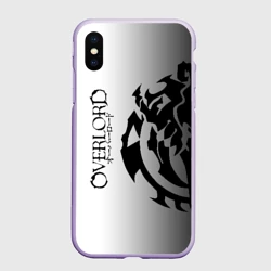 Чехол для iPhone XS Max матовый Черный лого оверлорд на белом фоне