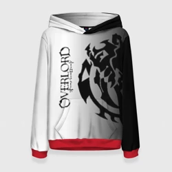 Женская толстовка 3D Черный лого оверлорд на белом фоне