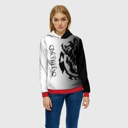 Женская толстовка 3D Черный лого оверлорд на белом фоне - фото 2