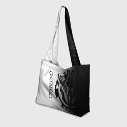 Пляжная сумка 3D Черный лого оверлорд на белом фоне - фото 2