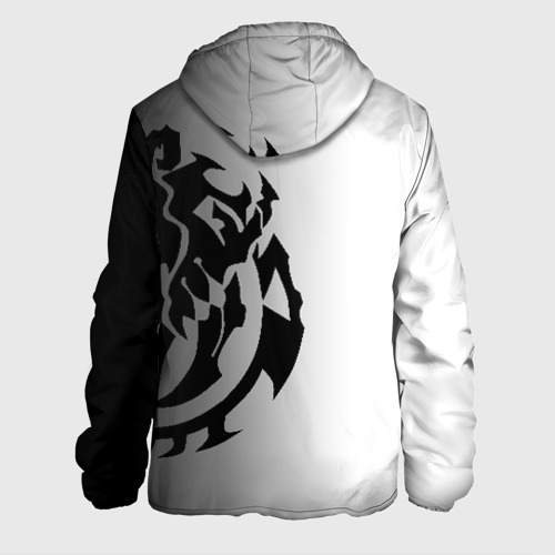Мужская куртка 3D Черный лого оверлорд на белом фоне, цвет 3D печать - фото 2