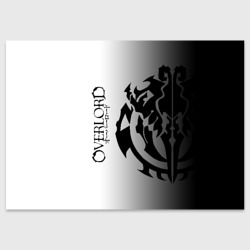 Поздравительная открытка Черный лого оверлорд на белом фоне