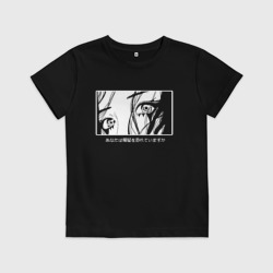 Детская футболка хлопок Лицо девушки нуар