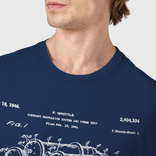 Мужская футболка хлопок Patent aircraft, цвет темно-синий - фото 6