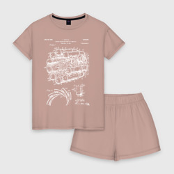Женская пижама с шортиками хлопок Patent aircraft